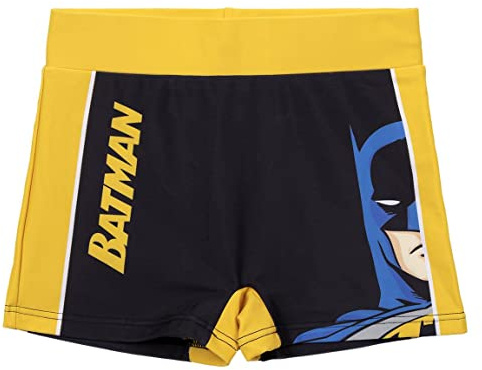 Costume da Bagno Boxer di Batman per Bambino - Nero e Giallo - 12 Anni - Tessuto ad Asciugatura Rapida - Costume con Cintura Elastica - Stampa di Batman - Prodotto Originale Ideato in Spagna