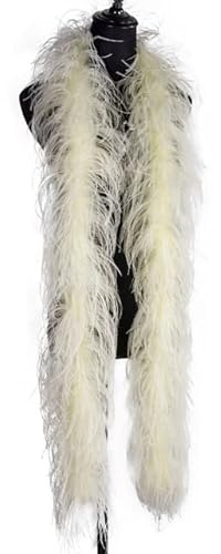 Boas de plumes d'autruche naturelles moelleuses 1M 2 4 6 10 20 PLY Accessoires de mariage Plumes d'autruche pour décoration de fête artisanale Plume boa-Beige,4ply 1Meter
