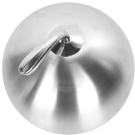 MAGICLULU Runde Lebensmittelabdeckung aus Edelstahl in Silber, 24 cm