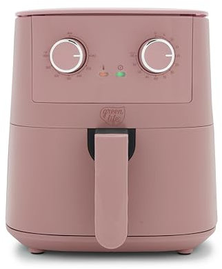 GreenLife 4.5QT PFAS Free Ceramic Non Stick Air Fryer with Adjustable Temperature Timer Dial LED Indicator and Dishwasher Safe Drawer