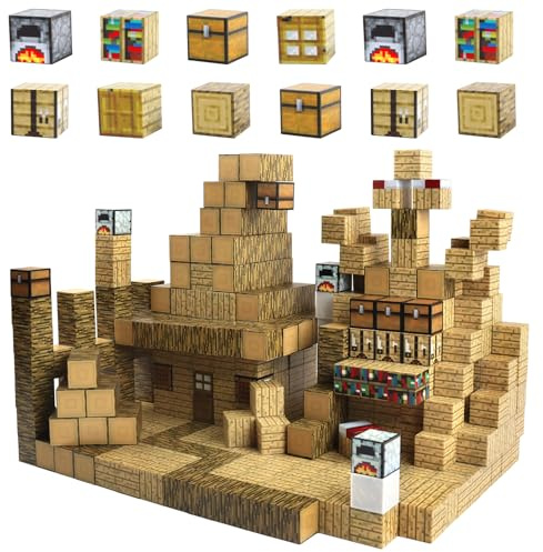 Uiczdry Blocs de Construction Magnétiques,Kit Build Mine Magnet World,Jeux Sensoriels Stem pour Enfants,Jouet Magnétique pour Enfants à Partir de 3 Ans,Cadeau pour Garçons Filles,2.5CM/Pièces