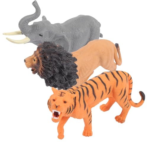 VICASKY Desktop Wildlife Tiermodell 3 Stück Kunststoff Tierspielzeug Realistische Simulation Früherziehung Spielzeug Kleinkind