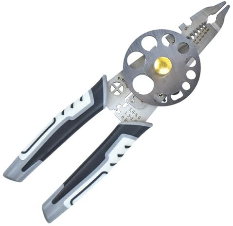Geevorks Pinza spelafili multifunzione crimpatrice cavo pinza spellafili strumento spogliatoio spelatura filo tirare strumento con 10 tipi di fori di diramazione 0,8/1,0/1,3/1,6/2,0/2,6