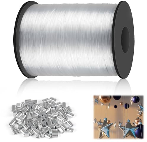 0,8mm Nylonfaden Transparent Reißfest, 210M Nylonschnur | Angelschnur Starker Nylonschnur Zum Aufhängen, Nylondraht für DIY, Angel, Basteln, Schmuck, Aufhängen
