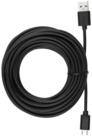 Anomat 8m/25ft USB Power Extension Cable, Micro USB to USB A Charging Cable for Security Cameras, Compatible with Blink, Wyze Cam, Nest Indoor and Yi, Black