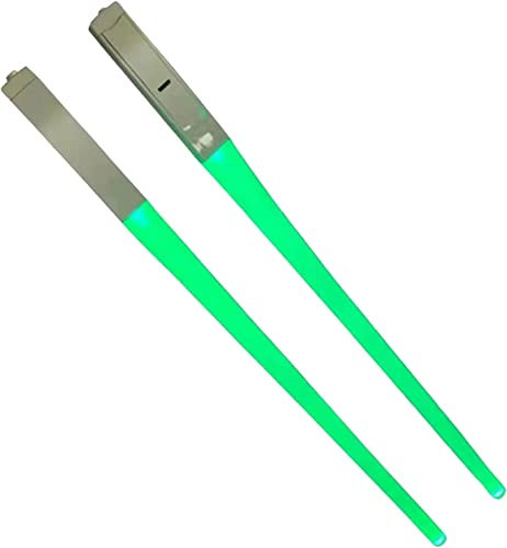 1 Paar Essstäbchen, beleuchtete Lichtschwert-Essstäbchen, wiederverwendbare LED-Essstäbchen, für Zuhause, Party (grün)
