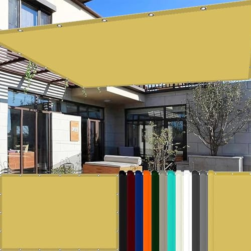 Protection UV Pergola en Toile 5 x 10 m UV Protection avec Oeillets Tissu Polyester Multi Couleur et Taille Filet Protection Solaire pour Terrasse Extérieur La Lawn, Couleur Crème