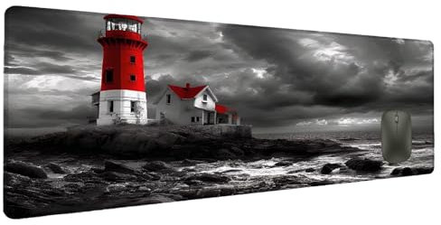 Mauspad XXL 900x400mm Schwarz Mousepad Groß Schreibtischunterlage Rot, Gaming Mauspad Gadgets Schreibtisch Zubehör, Wasserdicht Mouse Pad rutschfeste Vernähte Kanten Verbessert Geschwindigkeit X-8