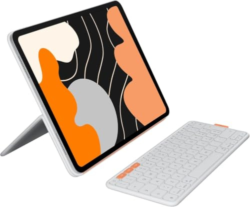 Logitech Flip Folio custodia tastiera iPad Pro da 13 (M4, M5) - ITA QWERTY | iPad Air 13 pollici (M2 e M3)(2024, 2025) protettiva custodia, Bluetooth, multi dispositivo - Bianco
