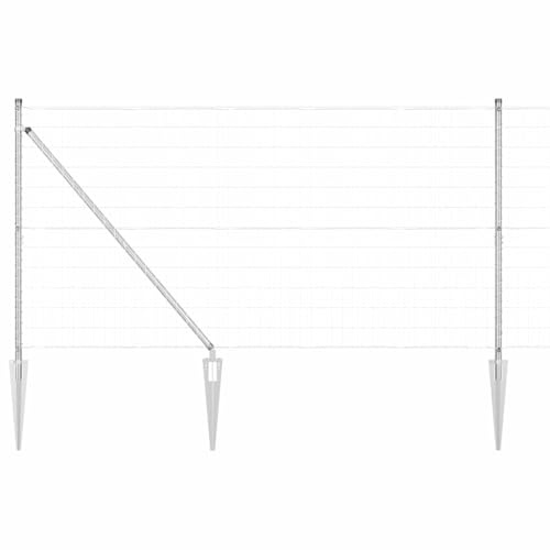vidaXL Stängsel med stolpe Silver 1,4 x 10 m Stål, Trädgårds- och terrassstaket, moderna utomhuspaneler, hållbart skydd, stiligt avskildhet, praktisk set
