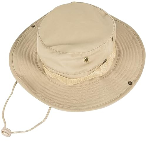 SALGIA Sonnenhut Damen Herren, Sonnenhut Uv Schutz 50, Boonie Hat, Fischerhut Outdoor, Outdoor Wanderhut Faltbar Breite Krempe, Geeignet zum Angeln, Jagen, Camping, Wandern(Khaki)