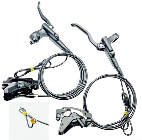 Jotekonoby Set freno idraulico MTB 4 pistoni, freno a disco bicicletta set anteriore e posteriore, connettore a 3 pin, freni idraulici per mountain bike, bici elettrica