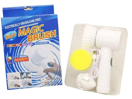 Estropajos eléctricos de mano con 6 cepillos, potente limpieza para baños, cocinas, operaciones de azulejos