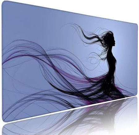 Tappetino Mouse Gaming xxl Accessori Scrivania Ufficio Viola Donna Grande Tappetino Mouse e Tastiera Sottomano da Scrivania, Gaming Accessori pc 1200x600x3mm Base Antiscivolo, per PC Laptop d-981