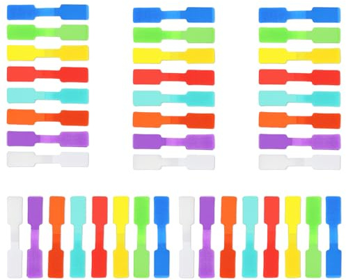 40 Pezzi Etichette Riutilizzabili Cavi, per Organizzare e Identificare i Cavi, per Ufficio Casa, Etichette Impermeabili Scrivibili a Mano, 8 Colori