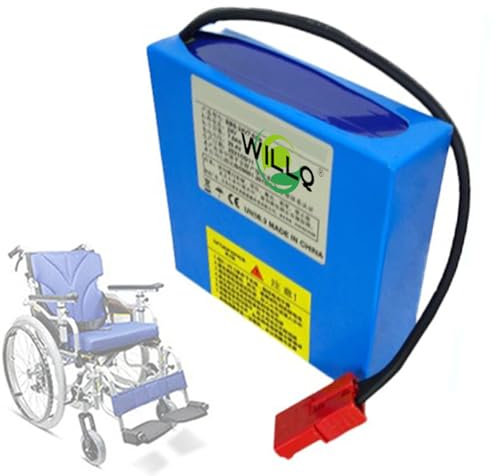 WILLQ Batería Iones Litio para Silla Ruedas eléctrica 24V 8Ah 8000mAh Paquete de Repuesto para Bicicleta eléctrica Kit conversión de Motor de 0 a 200W con Conector Anderson