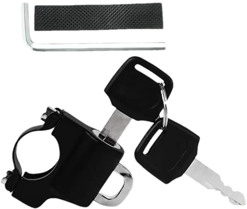 Lucchetto per casco da moto, in metallo, antifurto, con 2 chiavi, accessorio per casco da moto, scooter e bici