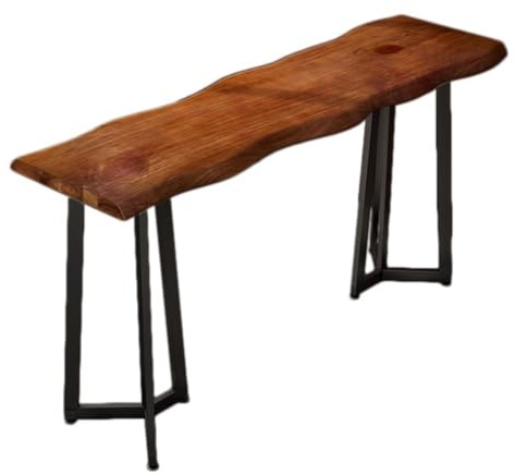 GEK208130 Zuhause Langer Stehtisch aus Holz mit Metallrahmen, rechteckiger Stehtisch for Küche & Esszimmer, Wohnzimmer Thekentisch(160 * 45 * 105cm)