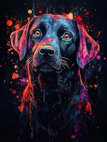 Diamond Painting Erwachsene Groß XXL 20x30cm, Hund Diamant Painting Kinder, Tier Diamond Malerei Eckige Steine Basteln Art Sets, Diamant Malerei Bilder für Wanddeko, Geschenke für Frauen, Model 539