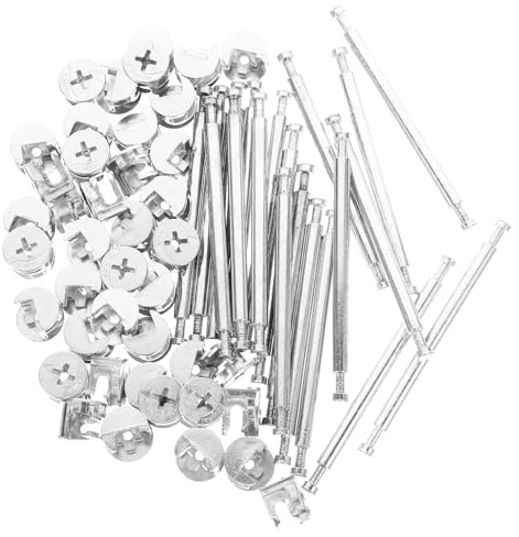 ZUNOXAZ 20 set Kit Connettori Cam e Perni Testa per Mobili Raccordi Eccentrici per Armadi e Mobili Installazione Facile e Resistente