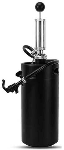 Mini barile da 3,6 l con pompa da festa da 4 pollici for spillatura di birra, growler for birra, rubinetto da picnic e pompa di benzina, attrezzatura for la produzione di birra(3.6L Black)
