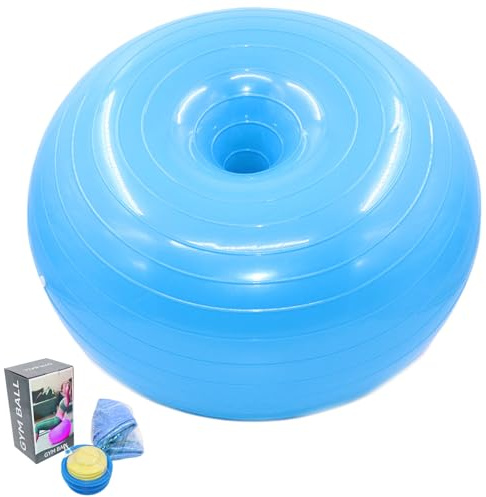 Palla per esercizi, Palla fitness Ciambella gonfiabile da 20 pollici Esercizio anti-scoppio con gonfiatore Cuscino per sedia resistente per allenamento di equilibrio e stabilità, Palle di stabilità p