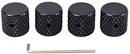 4pcs/set Electric Guitar Volume Control Metal Potentiometer for E Bass 20x20x19mm Black Replacement Dome for Bass Volume Control