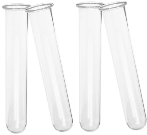 Operitacx Lot de 4 Tubes à Essai en Verre Élégants pour Plantes, Jardinière Suspendue en Verre, Design Visible, pour Chambres et Salons, Godet Plastique pour Vase Funéraire