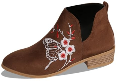 Generisch Bottines élégantes pour femme avec talon - Tige large - Talon bloc - Bottes d'extérieur - Bottines sexy pour femme - Bottines à tige large - Bottes légères