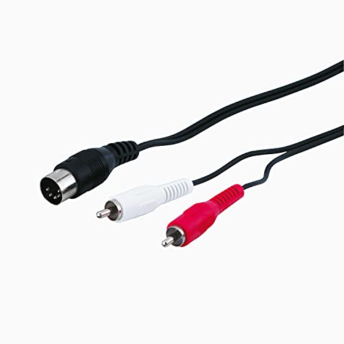 Goobay 50014 Câble Adaptateur Audio, Prise Mâle DIN Vers Prise Mâle Cinch Stéréo, 1.5m Longueur de Câble