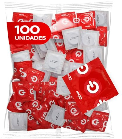 ON) Kondome Erdbeere I 54 mm Breite I 100 Stück Packung I Kondome rot & fruity I mit Silikon Gleitgel I dünne 0,07 mm Wandstärke I vegan I für Men