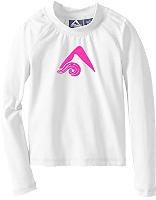 Kanu Surf Girls' Keri UPF 50+ Rashguard, White, Small (8)