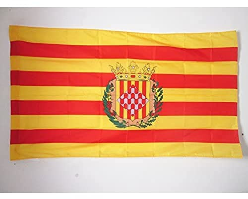 AZ FLAG Bandera Provincia de Gerona 150x90 cm Española Poliéster 100D Funda | Uso interior y exterior Enseña costuras dobles y bordes reforzados con funda para mástil