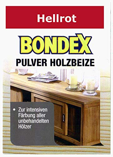 Bondex Holzbeize Pulverbeize Beutelbeize Beize auf Wasserbasis für Möbel 5er Pack (hellrot)