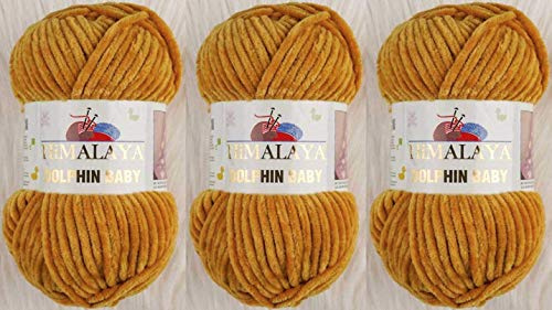 Himalaya 80330 Strickgarn, Delfin-Baby-Garn, 3 Knäuel, 3 x 100 g, super sperriges Babydeckengarn