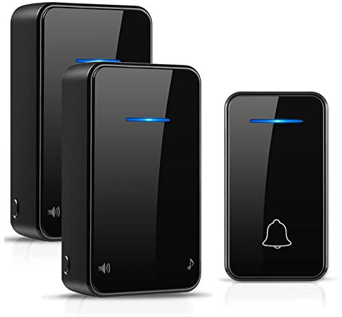 [Non Richiede Batteria] Campanello Senza Fili, Campanello Wireless Esterno IP55 Impermeabile a 200 m di Portata con 2 Ricevitori, 7 Livelli Volume, 48 Carillon per Casa, Ufficio, Hote
