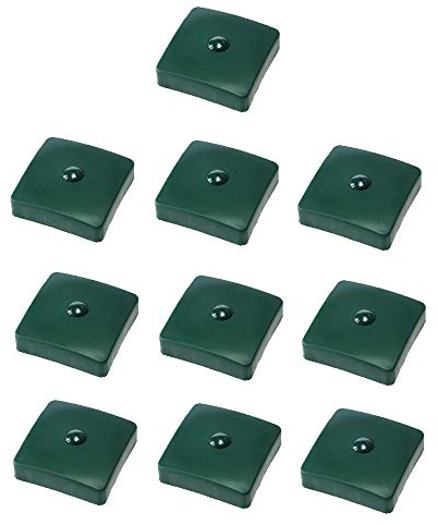 H2i Lot de 10 capuchons en plastique pour poteaux de clôture Vert et rouge Forme : pyramide 91 mm/rond Ø 101 mm – Ø 121 mm (91 x 91 mm/vert)