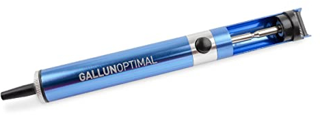 GALLUNoptimal GOELPM professionelle Entlötpumpe Ganzmetallgehäuse in blau mit ESD Teflonspitze und hoher Saugleistung