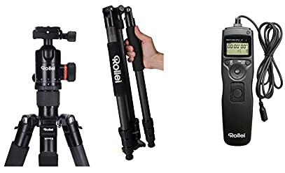 Rollei C6i Carbon kompaktes, leichtes Fotostativ aus Carbon, 3in1-Stativ, verwendbar als Dreibeinstativ & Kabelfernauslöser für Nikon – erlaubt die Fernauslösung, Langzeitbellichtungen, Serienbild