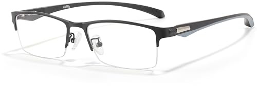 ANRRI Kleine Halbrand-Blaulichtfilter-Brille für Herren (rechteckig)
