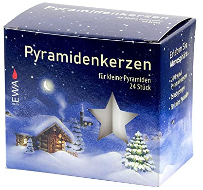 JEKA Pyramidenkerzen, 24 Stück, 14x74mm, Weiß, für kleine Pyramiden