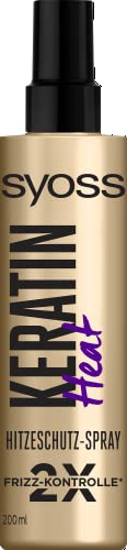 Syoss Spray a 230° di protezione dal calore alla cheratina Heat Spray (200 ml), spray termico offre protezione dal calore fino a 230°C, con controllo crespo per acconciature a lunga durata