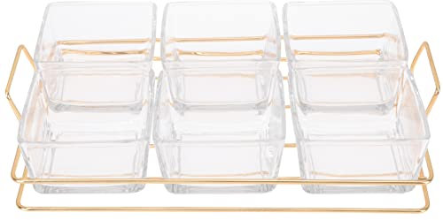 iplusmile Obsttablett Aus Glas Und Edelstahl Serviertablett Für Snacks Und Trockenfrüchte Unterteiltes Tablett Für Partys Und Feiern Leicht Zu Reinigen