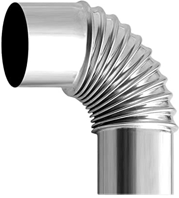 90° Winkelrohr Ø 75 mm, Stahl-Ofenrohrbogen, hitzebeständiges Rauchrohr für Öfen, Edelstahlbogen Kaminrohr