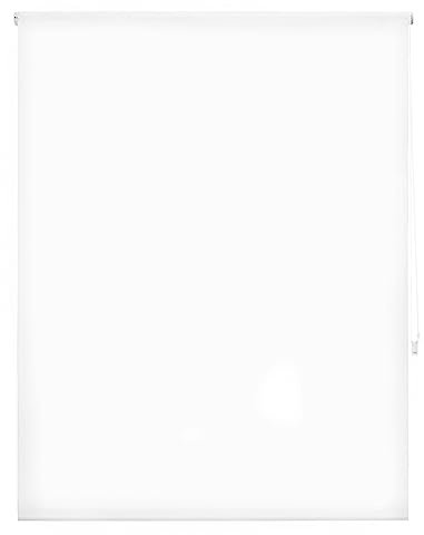 Decorblind | lichtdurchlässiges Rollo, einfarbig, Maße Rollo: 120 x 250 cm Breite x Länge/Maße Stoff, einfarbig, 117 x 245 cm, lichtdurchlässiges Rollo, weiß, einfache Montage an Wand oder Decke