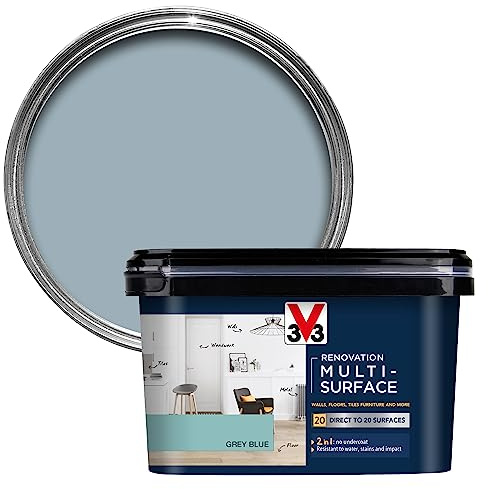 V33 Renovation Multi-Surface Paint, Grey Blue Satin, 2L