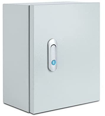 Steel Electrical Junction Box, Indoor&Outdoor Electrical Enclosure Box, Wall Mounted Waterproof&Dustproof Metal Box, Universal Electric Equipment Enclosure Box with Safety Locks and Mounting Plates