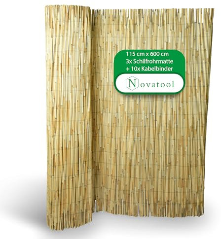 Lot de 3 tapis brise-vue pour balcon - Design flexible - Pour clôture de jardin et terrasse - 115 x 600 cm - Protection contre les regards indiscrets - Montage facile - Résistant au vent et aux