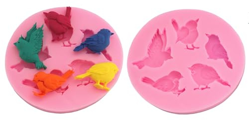 YYlingx 2 stampi in silicone a forma di uccello, a forma di foresta a forma di uccello, formine per dolci, stampi in silicone per decorare torte, cioccolato