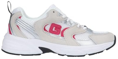 Gaelle Paris Sneakers Running Donna GACAW00047 Scarpe con Logo G (Bianco Fucsia, Sistema Taglie Calzature EU, Adulto, Donna, Numero, Media, 40)